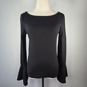 Gap Women’s Modern Ribbed Boatneck Long Sleeve Tee Black M